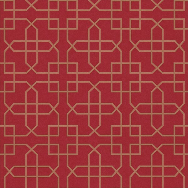 红色中式花纹图案壁纸