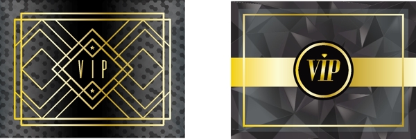 现代的VIP卡用金色的几何图形