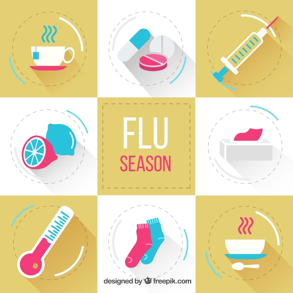 8款流感季节元素图标