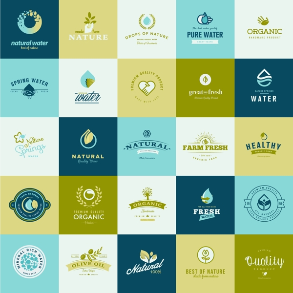 植物环保企业餐饮行业logo标志徽章