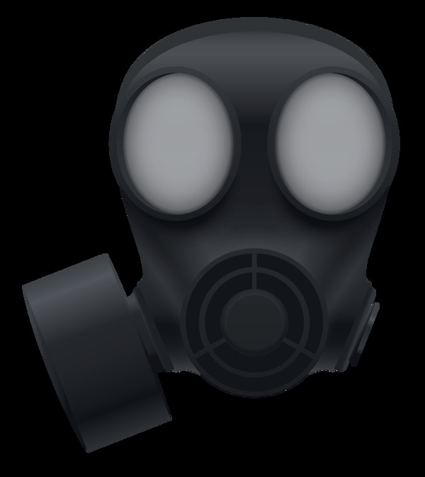 黑色恐怖防毒面具免抠png透明素材