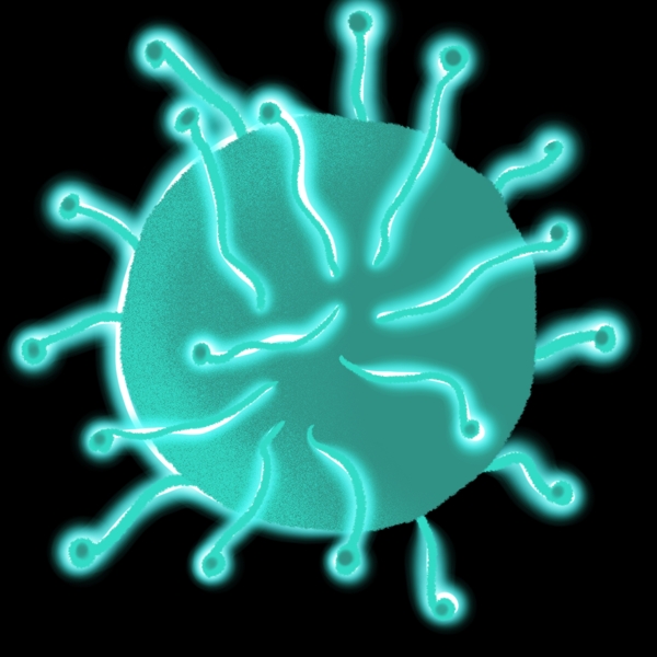 绿色条状细菌插画