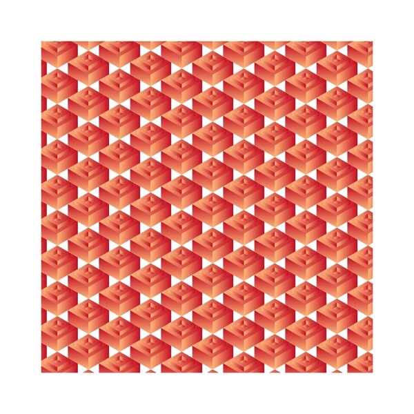 矢量2.5D立方体红黄渐变纹理填充图案