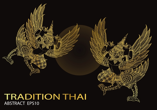 泰国传统鸟类插画矢量素材