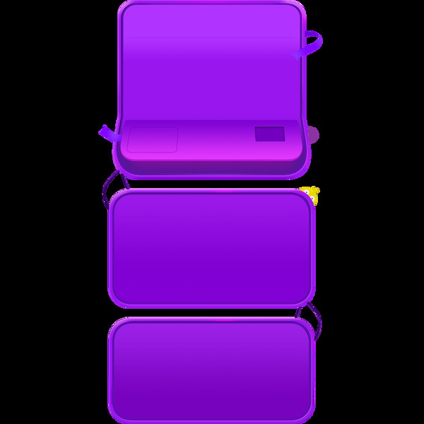 紫色方块标语牌png透明元素