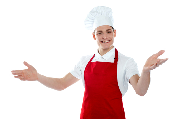 拥抱姿势的男厨师图片