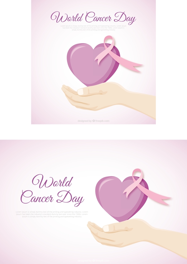 手背景与世界癌症日心脏