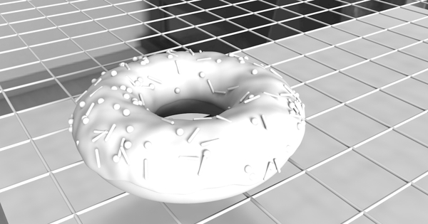 C4D甜甜圈3D建模白模图片