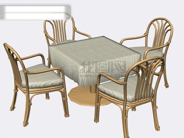 3d欧式方桌椅