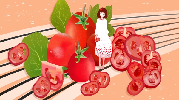 西班牙番茄节插画