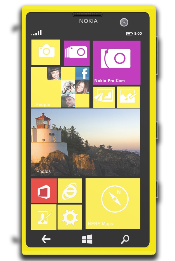 黄色的Lumia1020
