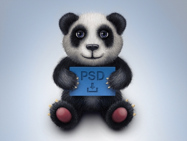 熊猫动物icon图标设计