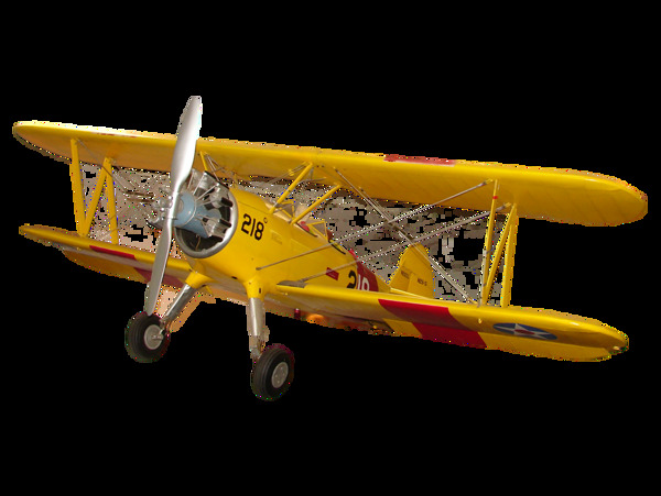 黄色玩具飞机png元素素材