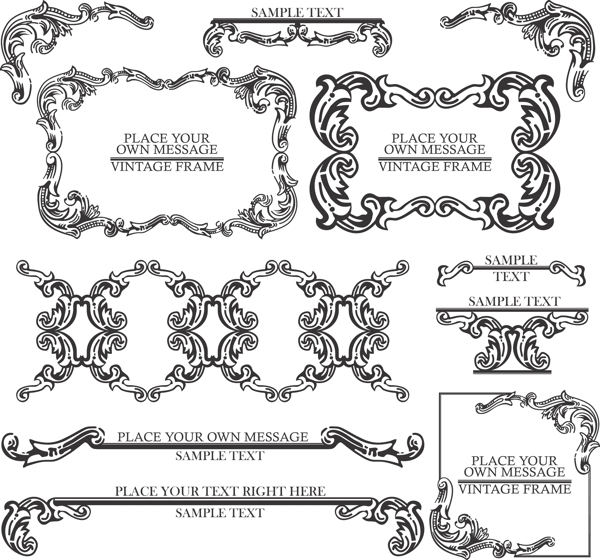 欧式花纹边框矢量素材3