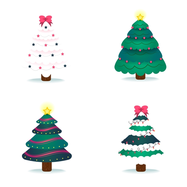 卡通可爱的圣诞树免抠psd透明素材