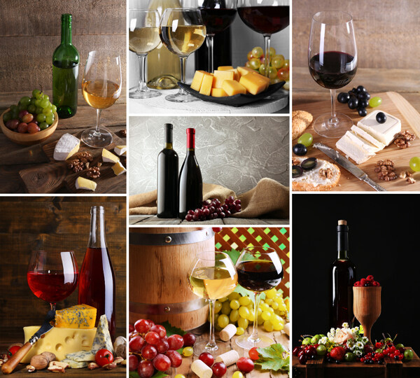 葡萄酒与食物图片