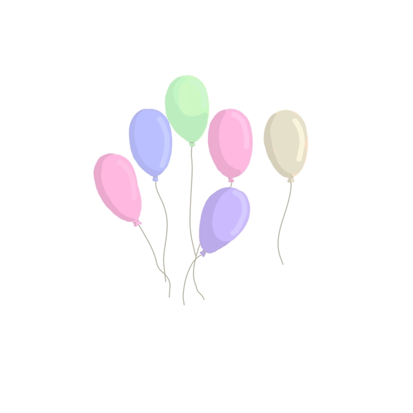 原创漂浮可爱气球插画素材