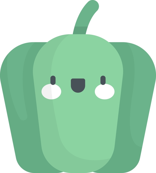可爱蔬菜青椒表情图标插画