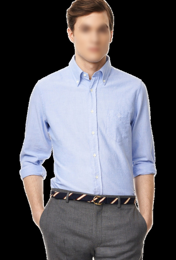 浅蓝色正式衬衫免抠png透明图层素材