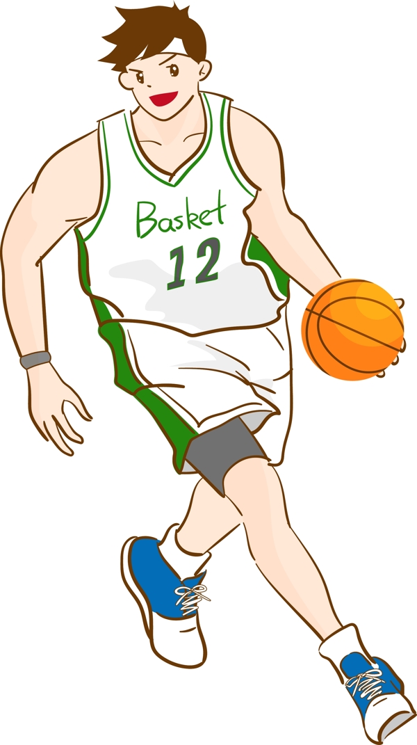 篮球运动比赛卡通人物
