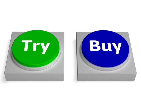 尝试购买或购买按钮显示在