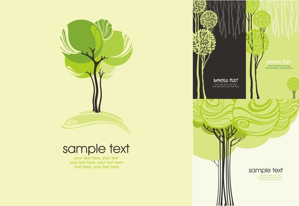 抽象树木封面设计图片