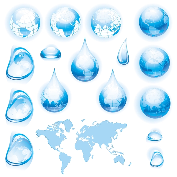 水滴水滴地球矢量变化