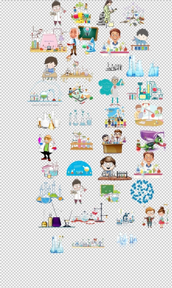 实验化学实验科学实验手绘卡通