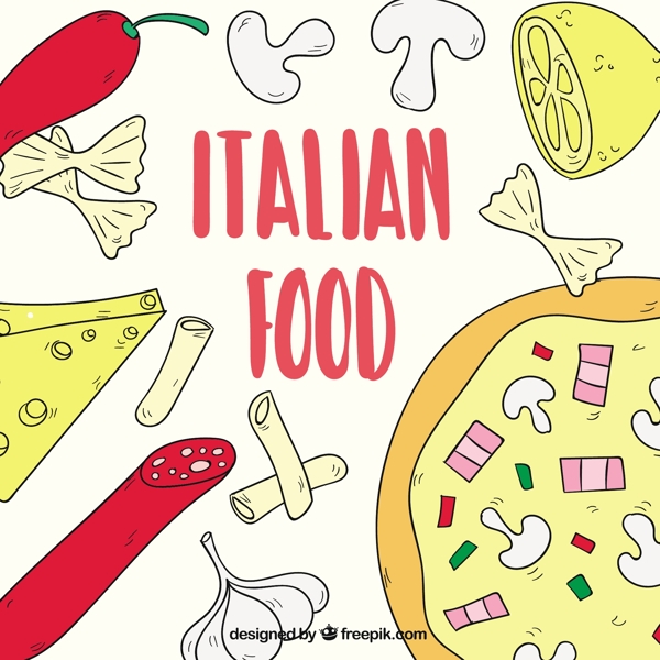 意大利食品手绘背景
