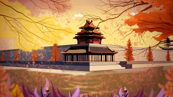 早安你好北京故宫皇家宫殿唯美风光秋季