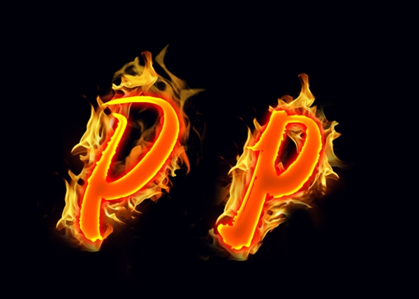 火焰英文字母Pp分层