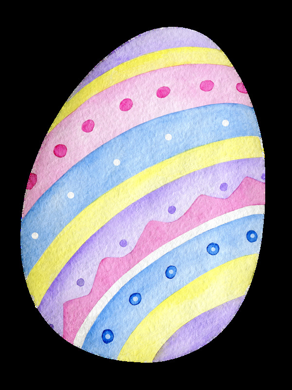 手绘七彩彩蛋透明装饰图案520