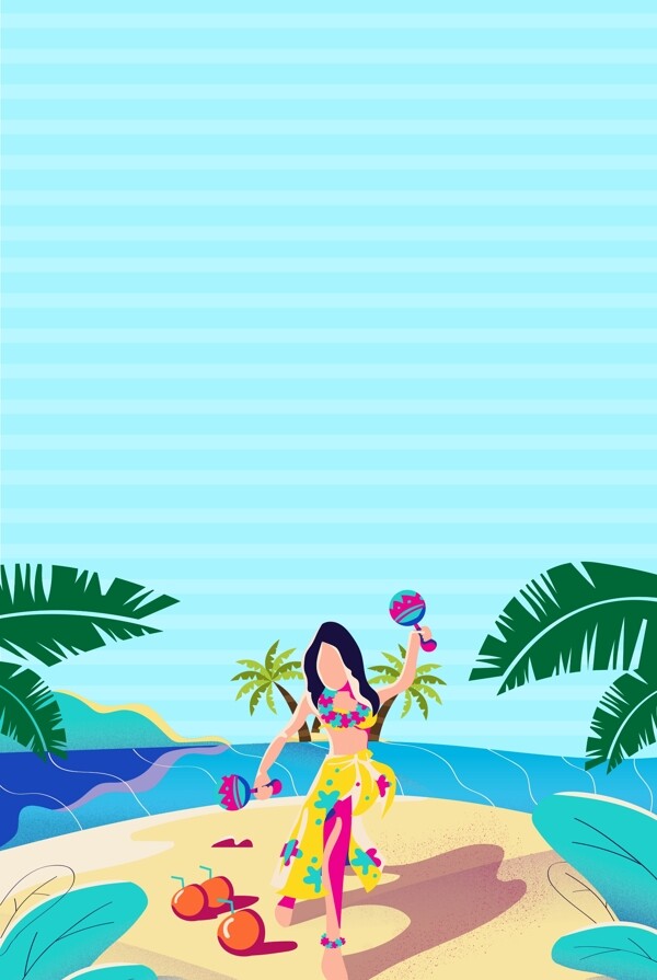 夏季海边度假海报背景