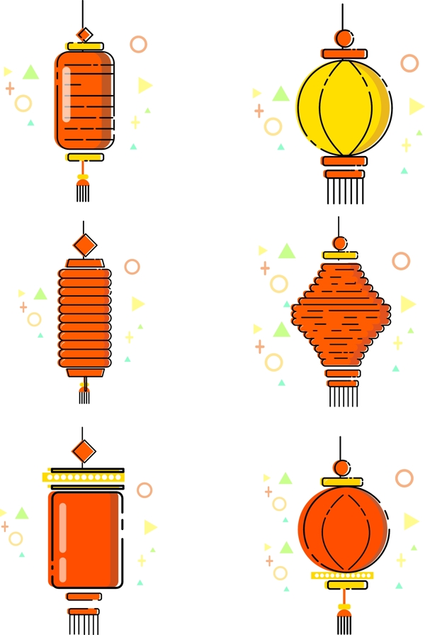 mbe风格新年灯笼元素集合