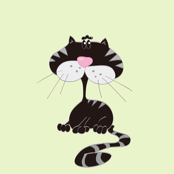 印花矢量图卡通动物猫童装免费素材