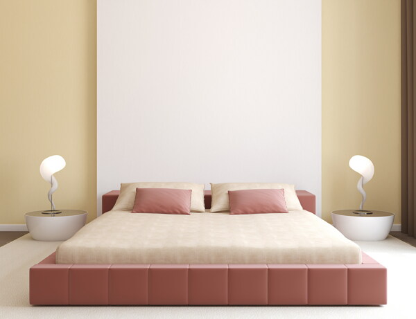 现代风卧室皮艺床效果图片