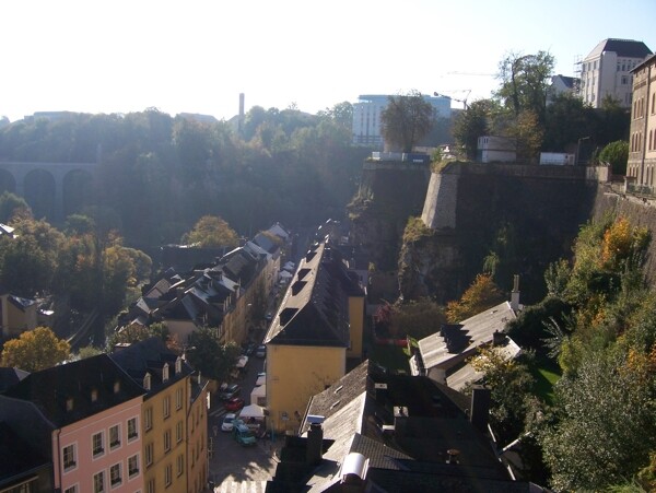 德国欧美风情俯瞰城镇建筑