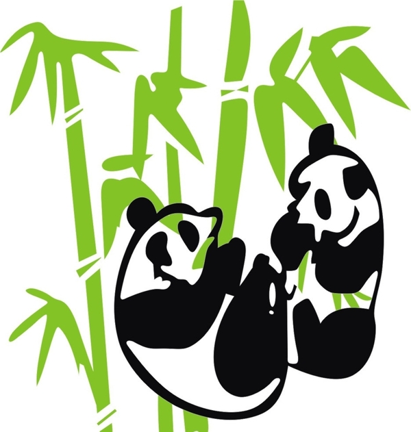 熊猫竹叶图片