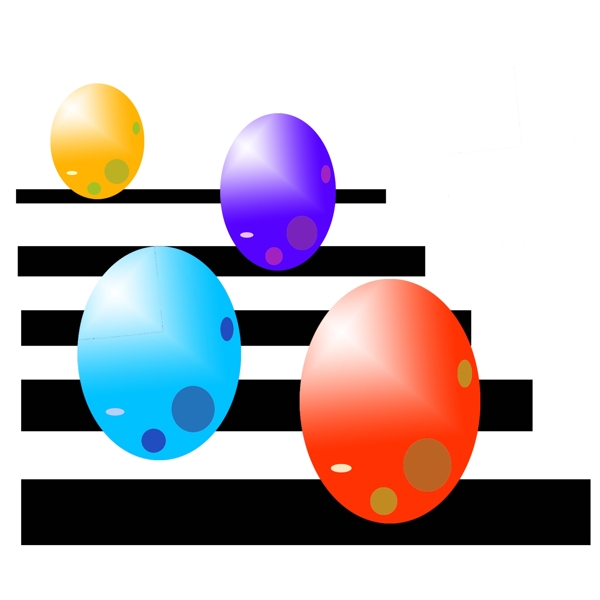 彩色的复活节彩蛋插画