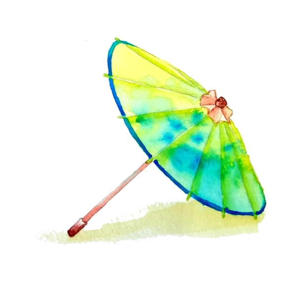 绿色伞油纸伞折伞中国风古风PNG