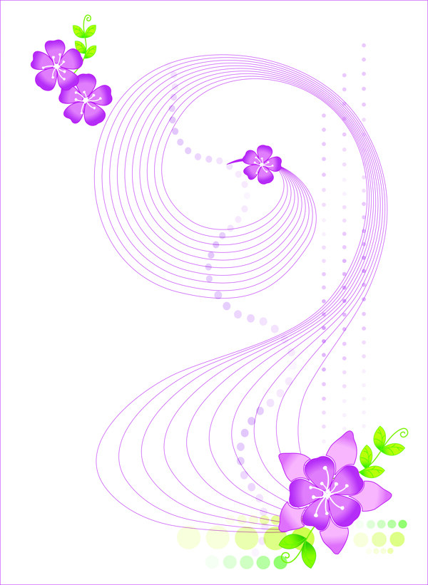紫色浪漫花朵移门图案