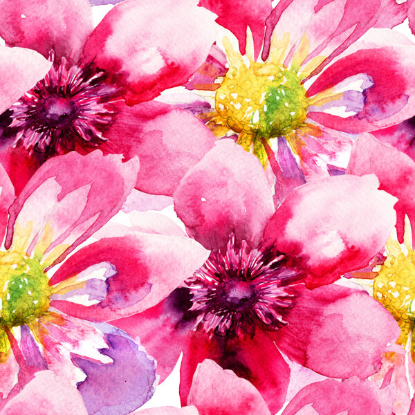 水彩花朵背景素材图片
