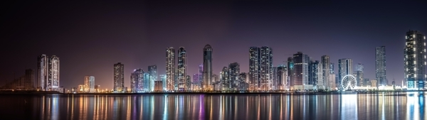 沿海都市夜景图片