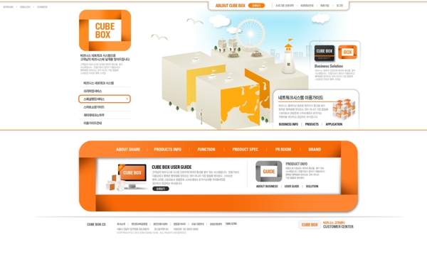 橙色活力风格旅行网页psd模板