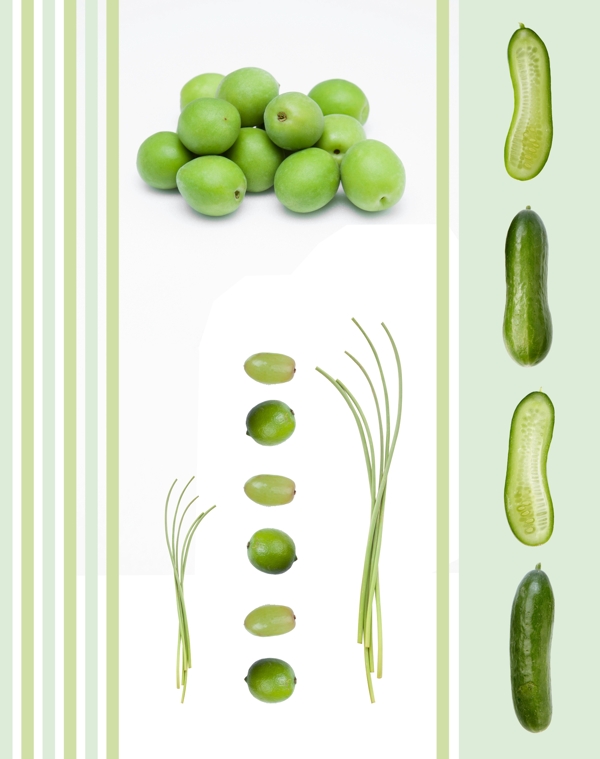 清新绿色果蔬办公桌面海报设计
