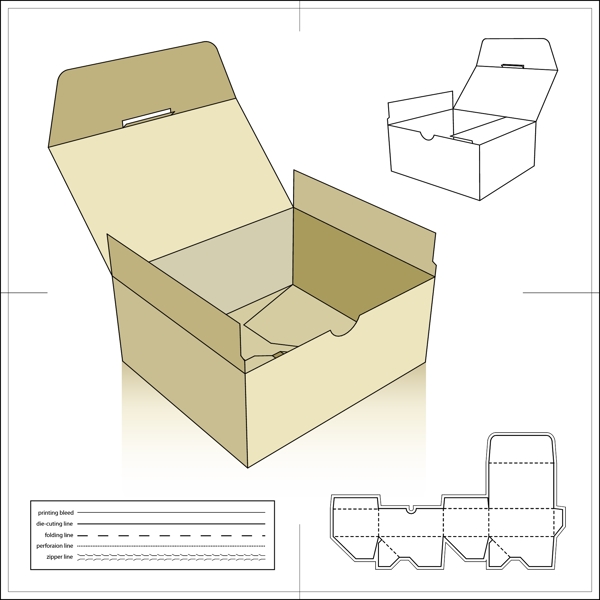 正规包装箱模板含刀模