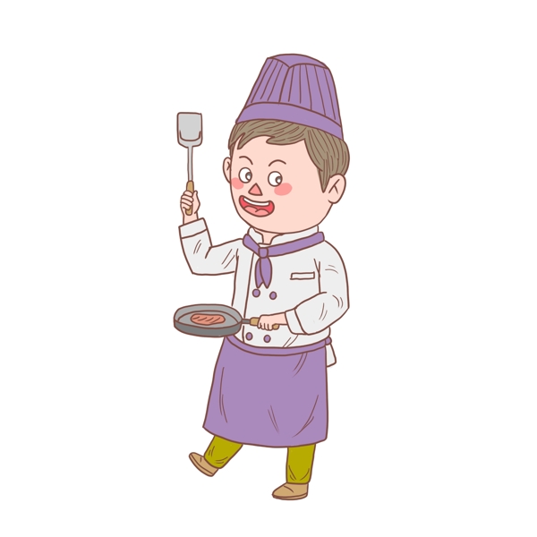 卡通手绘人物大厨师傅