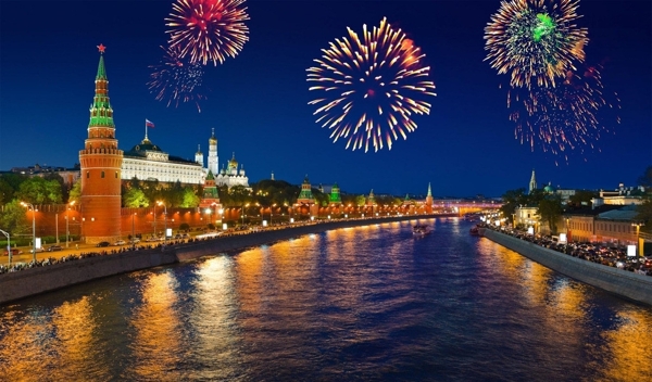 莫斯科节日夜景图片