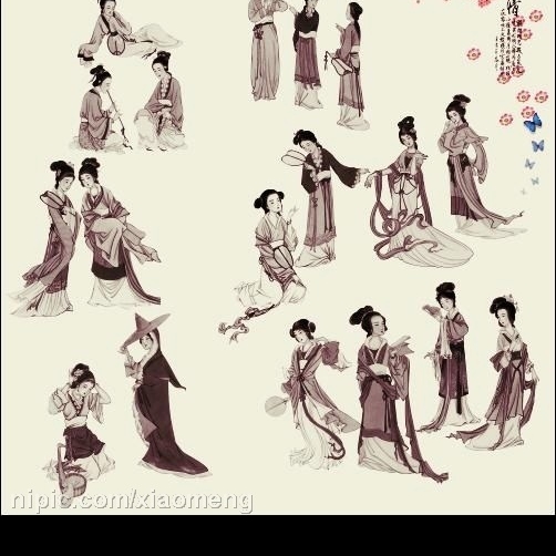 古代仕女笔刷