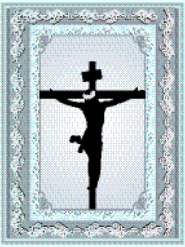 耶稣十字架的三维浮雕装饰框